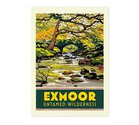 Exmoor, Untamed Wilderness England Travel Poster, Explore Britain Modern Illustration Destination Print, Modern British UK Living Room Decor, A3 (Print Only) - 42x29.7cm