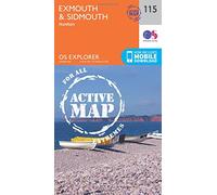 Exmouth & Sidmouth Map | Weatherproof | Honiton | Ordnance Survey | OS Explorer Active Map 115 | England | Walks | Hiking | Maps | Adventure