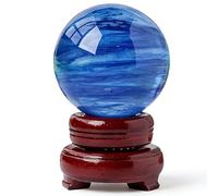 Exmydric Melting/Natural Multicolor Crystal Quartz Ball with Stand for Healing/Divination/Chakra Balance/Yoga/Home/Office FengShui Decoration blue 2"/5cm