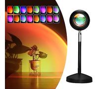 Exnemav Sunset Lamp with Remote Control, Projection 16 Colors/4 Modes, UFO Shape Rainbow Night Light, Light 180 Degree Rotation, Sun USB Charging, Sunlight for Room Decors