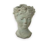 Exner Büste Antique Look Approx. 27 x 18 cm Planter - Matte Grey - For Plants & Flowers - Antique Decoration - Robust Ceramic - Flower Pot Vintage Decoration