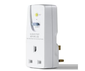 EXNICEXI RCD Plug Safety RCD Adaptor UK Leakage Protection Home Circuit Breaker (30mA 240V AC, 13A 50HZ IEC61540) for Household Appliances and Power Tools, White