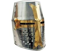 EXNOT Costume Great Brass Crusader Knight Helmet Most Fit Adult Size Halloween