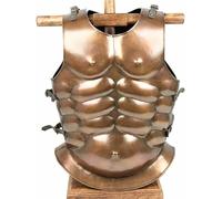 EXNOT Medieval Warrior Muscle Roman Conqueror Body Armour Cuirass, Brass Steel, Adjustable Leather Straps, Adult Standard Size, Ancient Roman Military Theme