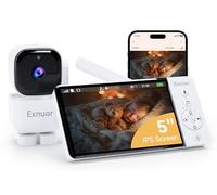 Exnuor 5" Video Baby Monitor with Camera and Screen, Stand-Alone No WiFi Needed, Optional App, Night Vision, Motion Tracking