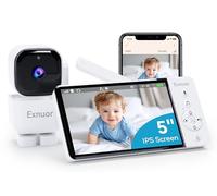 Exnuor Smart WiFi Baby Monitor, 5" 1080P HD IPS Screen & 2K Camera App Control, 5000mAh Battery, 6 Lullabies & 2 White Noise, Motion Tracking, VOX, Night Vision, Temperature Sensor