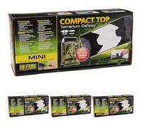 Exo Terra Compact Top, Terrarium Cover, mini, for 1 lamp, with Reflector, 30 x 9 x 15 cm, Socket E27,Black (Pack of 4)