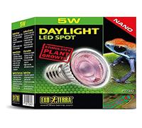 Exo Terra Daylight LED Spotlight Nano LED Daylight Lamp for Use in Reptile Dome Nano, 5 W, E27 Socket, Silver, Pack of 1