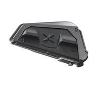 EXOCOM Link-1 Motorcycle Helmet Communication System Intercom - Slim 40mm HD Speakers with Bluetooth Intercom + Noise Cancellation, Compatible with All Helmets, Dark Silver, Dual Pack Headset Kit