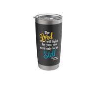 Exodus 14:14-'The Lord Will Fight for You' Scripture Stainless Steel Insulated Tumbler