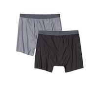 ExOfficio Men's Give-N-Go 2.0 Boxer Brief 2 Pack - Breathable Durable Easy Care Travel Underwear, Steel Onyx/Black, L