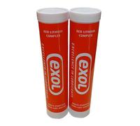 EXOL LITHIUM COMPLEX GREASE, A PACK OF 2 HIGH TEMPERATURE RED LITHIUM COMPLEX GREASE CARTRIDGES 400GM FOR STANDARD GREASE GUNS
