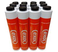 EXOL LUBESHUTTLE 12 X 400GM SCREW IN LITHIUM COMPLEX GREASE CARTRIDGES (RED) FOR USE WITH LUBESHUTTLE GREASE GUNS