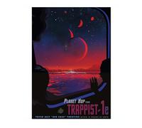 Exoplanet Tourism Retro Nasa Space Grand Tour Travel Art Poster, Planet Travel Prints, Vintage Astronomy Home Decor, Astronaut Space Print, Archival Matte, A4 (Print Only) - 29.7x21cm