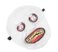Exorcist Devil Face Mask for Adults, White Rubber Scary Halloween Season | Realistic Creepy Style, Elastic Band Fit, Prank Prop for Stage Performance and Costume Outfit