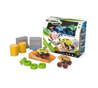 Exost Smash and Go Deluxe Collectable Car Racing Set, Friction Powered with Press to Release, Pack of 2 Mini Cars and 8 Accessories with Launcher, Gift for Boys and Girls