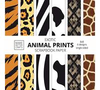 Exotic Animal Prints Scrapbook Paper: 8x8 Animal Skin Patterns Designer Paper for Decorative Art, DIY Projects, Homemade Crafts, Cool Art Ideas
