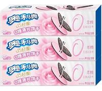 Exotic Asian Cookie Bundle -Classic Sandwich Cookies O'reo Thin Crisp 0 Sugar Rose or Chocolate Flavour 95g (Rose 3 Pack)