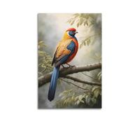 Exotic Bird Animal Poster Vibrant Feathers Tropical Forest Realistic Details Decorative Canvas Family Bedroom Artwork Picture Painting 24x36inch(60x90cm)