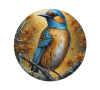 Exotic Bird Animal Vibrant Tropical Kingfisher Perched on Autumn Maple Branch with Golden Haze Vintage Metal Tin Sign Plaque Wall Decor for Cafe, Club Bar, Office, Garden Metal Poster 8x8Inch