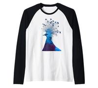 Exotic Blue Victoria Crowned Pigeon Bird Illustration Art Raglan Baseball Tee