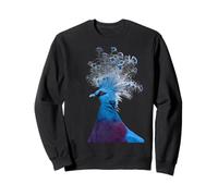 Exotic Blue Victoria Crowned Pigeon Bird Illustration Art Sweatshirt