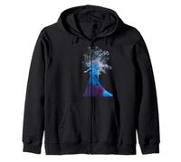 Exotic Blue Victoria Crowned Pigeon Bird Illustration Art Zip Hoodie