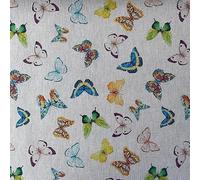 Exotic Butterflies Digital Print Design Cotton Rich Linen Look Fabric Curtains Blinds Craft Quilting Patchwork Upholstery | 55" - 140 cm Wide | per Half Metre