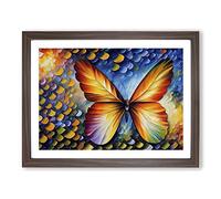 Exotic Butterfly Framed Print | A3 Walnut Framed Wall Art | Ready to Hang | Modern Animal Picture | Living Room Bedroom Lounge Office