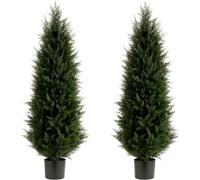 Exotic dried flower bouquet 4FT Bright Artificial Topiary Tree, Set of 2 Artificial Cedar Trees, Realistic Fake Plants for Front Porch Indoor Decor Porch decoration, bedroom decoration, dining table(4