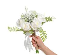 Exotic Dried Flower Bouquet Artificial Beautiful Rose Bouquet, Fake Wild Fruit Flower Bundle for Wedding Floral Decoration Home Plant Arrangement Porch Decoration, Bedroom Decoration, Dining Table(Pi