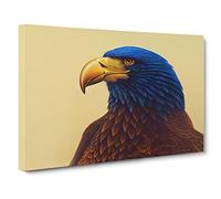 Exotic Eagle Bird Canvas Print | Gallery Wrapped 30mm Frame Wall Art | 30x20 inches | Ready to Hang | Contemporary Animals Picture | Living Room Bedroom Lounge Office