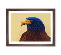 Exotic Eagle Bird Framed Print | A3 Walnut Framed Wall Art | Ready to Hang | Modern Animal Picture | Living Room Bedroom Lounge Office