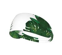 Exotic Fantasy Hawaiian Tropical Palm Leaves Print Non-Slip Elastic Running Headband, Sweat Absorbing Stretchy Hair Bands For Gym Yoga, Soft Skin-Friendly Foldable Workout Headband