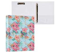 Exotic Flowers Hibiscus Hummingbird 3 D-Ring Binder A4 1 Pack with 200 Sheet for Kids School Supplies Women Men Office