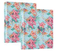 Exotic Flowers Hibiscus Hummingbird 3 D-Ring Binder A4 2 Pack with 200 Sheet for Kids School Supplies Women Men Office