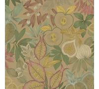 Exotic Fruit Metallic Gold Wallpaper - Botanical Leaves Tropical Naturistic - Stylish Modern Feature Wall