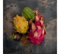 Exotic Fruit Selection, Mangosteen, Star Fruit, Rambutan, Dragonfruit (Large Children's Fruit Box)