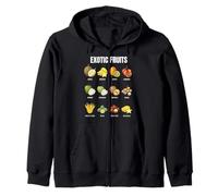 Exotic Fruit Types Botanical Illustration Chart Zip Hoodie