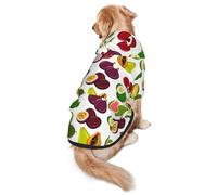 Exotic Fruits Print Soft Dog Hoodie For Medium To Large Dogs, Warm And Breathable Winter Pet Sweatshirt, Easy To Wear Jumper For Cold Weather