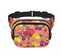 Exotic Fruits Square Double-Layer Waist Bag Mini Adjustable Waist Belt Bag Exercise Running Travel Hiking, Black, One Size