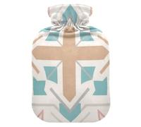 Exotic Geometric Crossing hot Water Bottles with Soft Cover, 2L hot compresses for The Body for Pain Relief, Pain Relief, Bolsa para cólicos menstruales