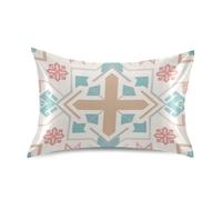 Exotic Geometric Crossing satin pillowcase for hair envelope closure pillow case decorate pillow case for Body Standard Size with Envelope Closure for Couch 20x26 Inches