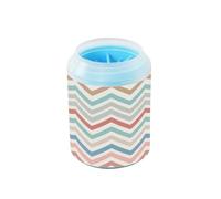 Exotic Geometric Zigzag Waves Reusable Pet Foot Washer with Soft Silicone Brush Feet Bathing Brush Gently Cleans Paws After Walks