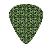 Exotic Guitar Picks 12 Pack Universal ABS Guitar Picks,Hawaiian Botany Pattern Sweet Tropical Leaves,for Acoustic and Electric Guitar,Lime Green Sea Green