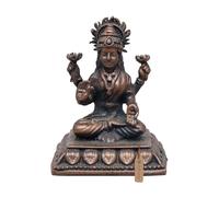 Exotic India 1" Small Blessing Goddess Lakshmi Copper Statue Abhaya Mudra Small Divine Mother Figurine for Good Fortune and Diwali Gift