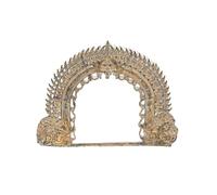 Exotic India 31" Large Kirtimukha Prabhavali Brass Spiritual Sculpture Wall Hanging Hindu Mythology South Indian Temple Arch for Home Decor