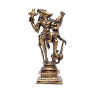 Exotic India 5" Small Lord Varaha with Devi Lakshmi Handmade Copper Statue Dashavatara Vishnu Boar God Auspicious Spiritual Gift Sculpture
