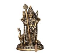 Exotic India 9" Standing Lord Murugan Brass Statue | Blessing Karttikeya Murugan Idol for Puja Mandir Room, Home Décor, Office, Spiritual Décor