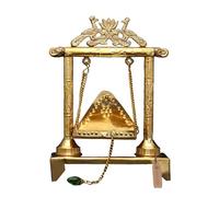 Exotic India Brass Lotus and Peacock Design Jhoola for God and Goddess Puja Room, Temple, Laddu Gopal, Home Décor